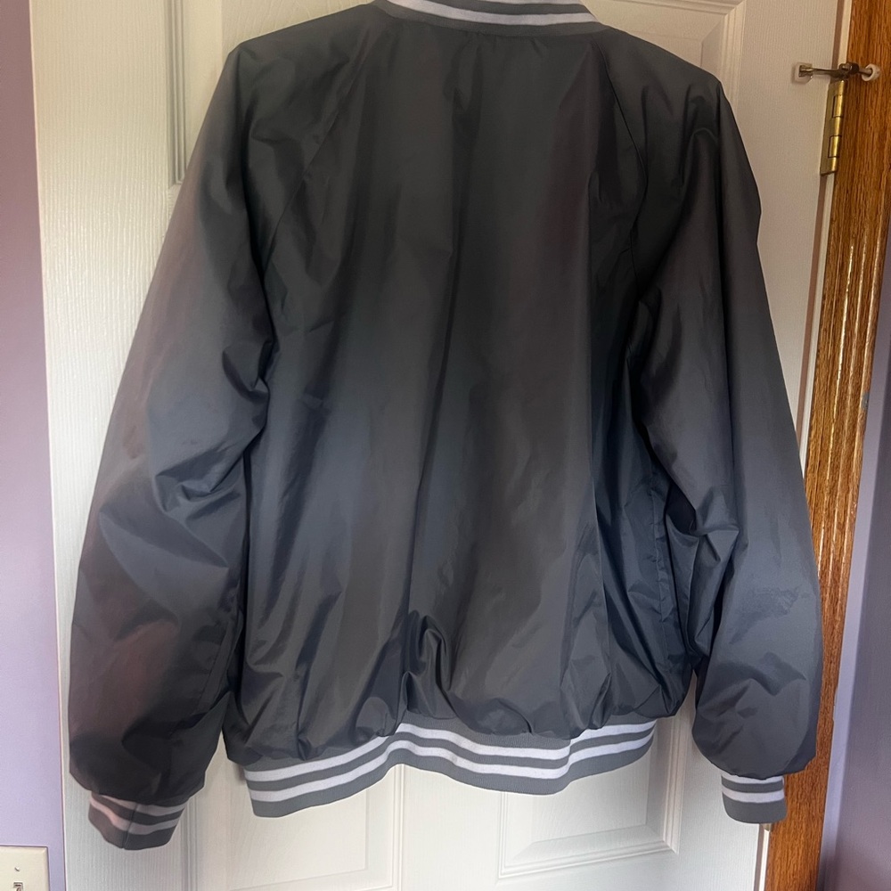 Haband Varsity Jacket with Striped Trim Men's XL Gray and White EUC - Picture 3 of 5